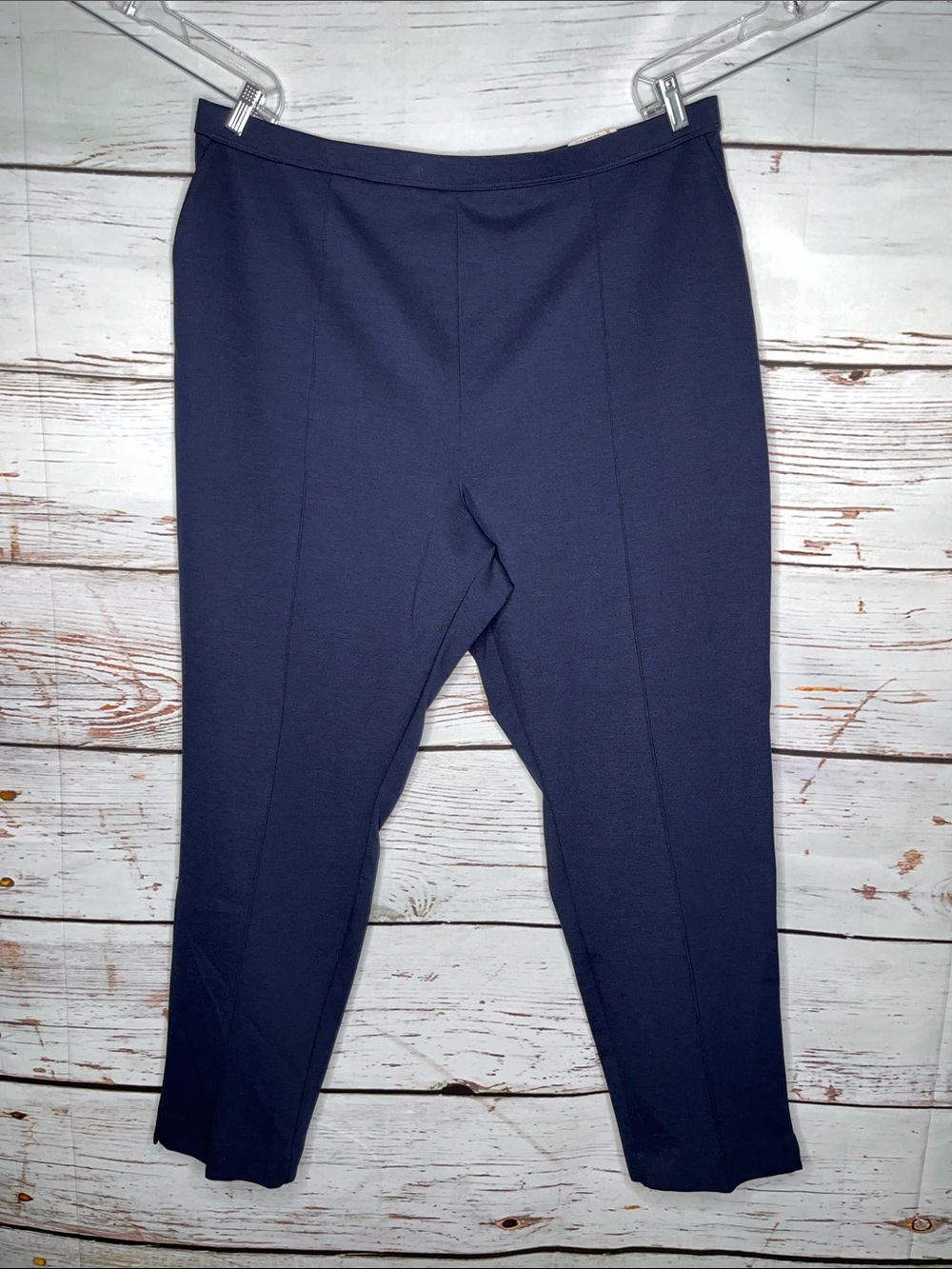 Lane Bryant NWT Size 26/28 Tall Navy Blue Front Seam Pull On Knit Dress Pants